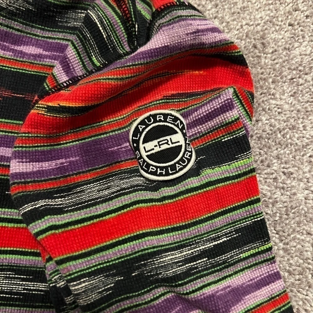 Lauren Athletic Ralph Lauren Striped Quarter Zip Sweater